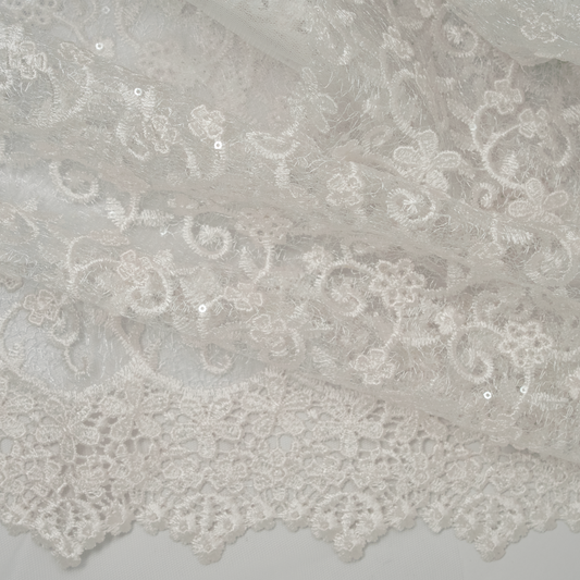 TUL BORDADO MINI FLOR CON RAIZ