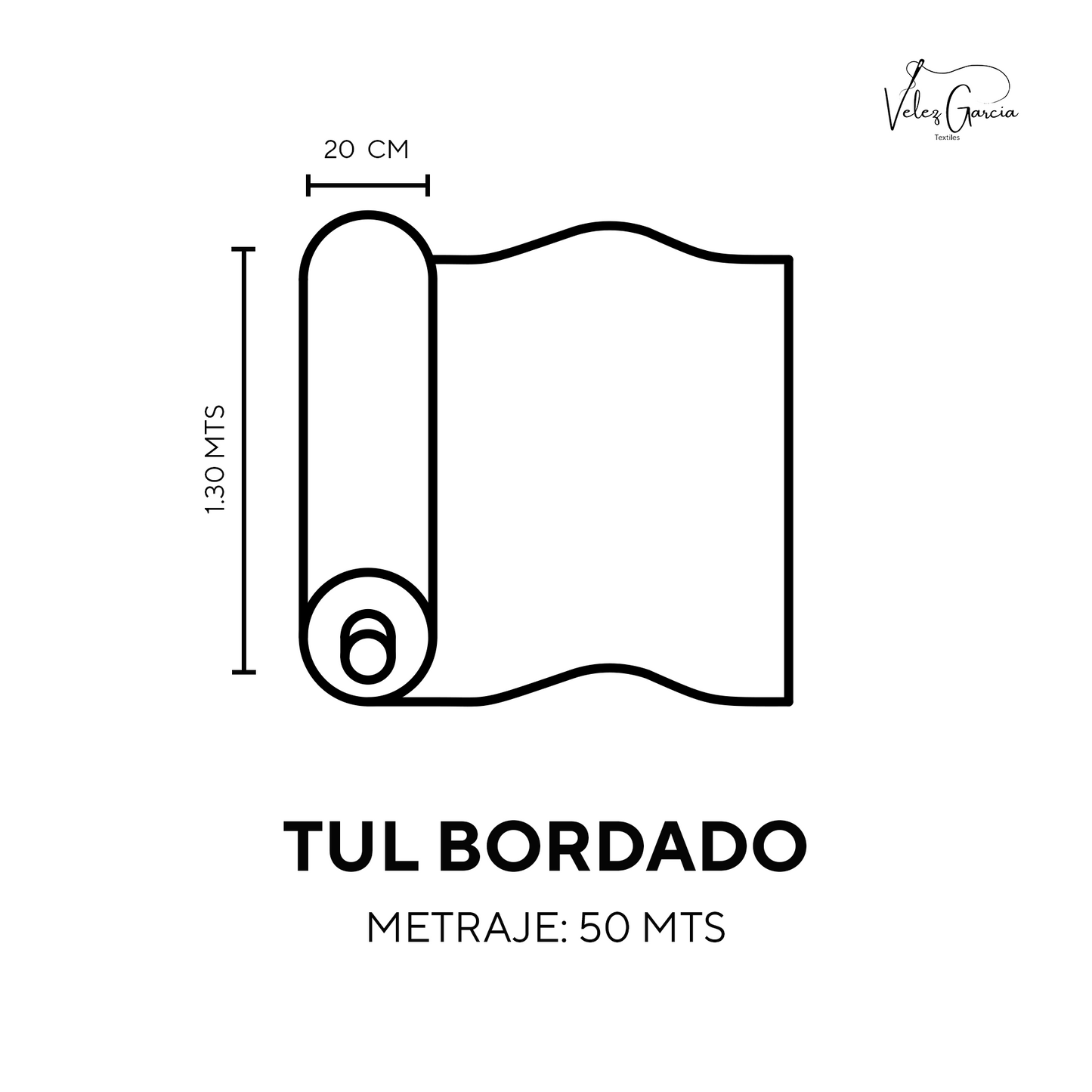TUL BORDADO FLOR MEDIANA Y CHICA