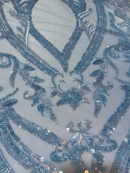 TUL BORDADO AZUL CIELO IMPERIAL