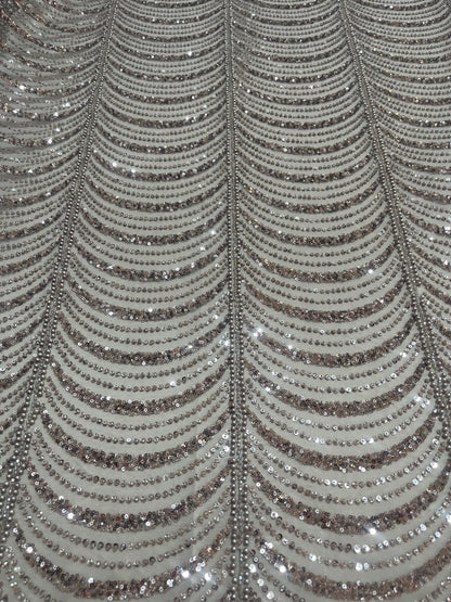 TUL CON LENTEJUELA PLUME PLATA