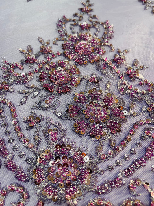 TUL BORDADO CORONA FLORAL