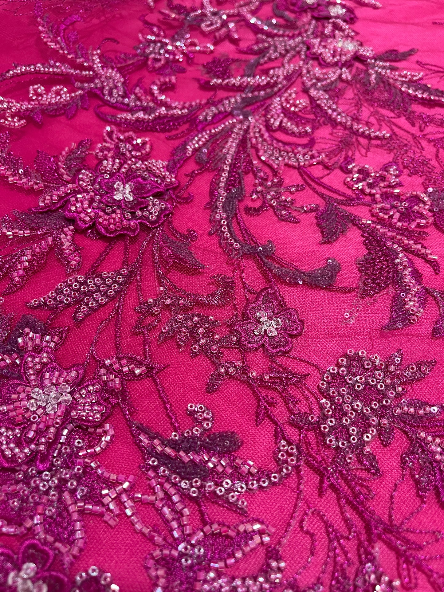 TUL BORDADO ELEGANCIA FLORAL ROSE