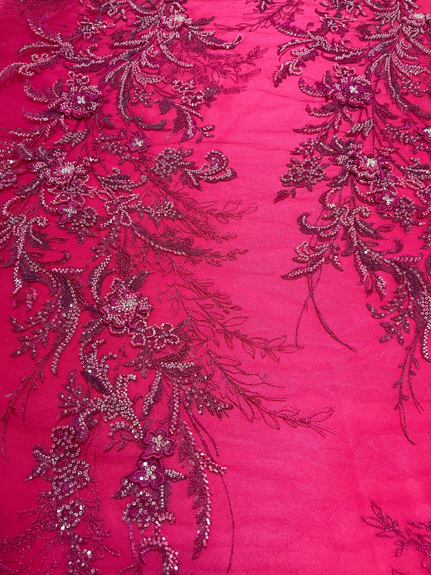 TUL BORDADO ELEGANCIA FLORAL ROSE