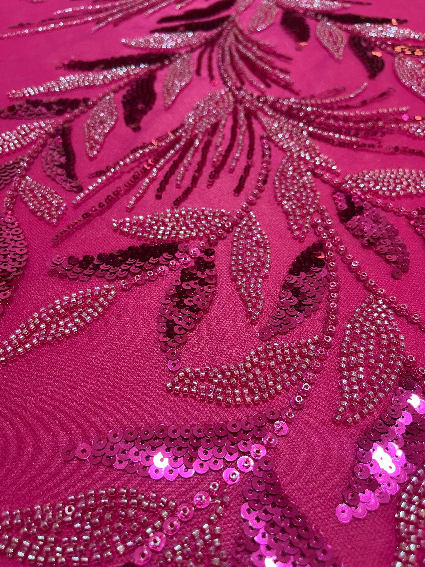 TUL BORDADO FLORES DE NACAR