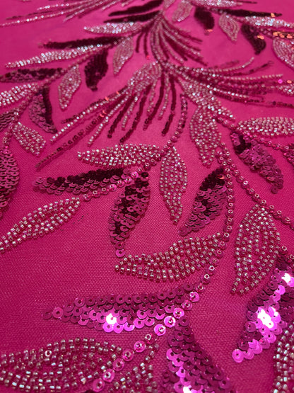 TUL BORDADO FLORES DE NACAR