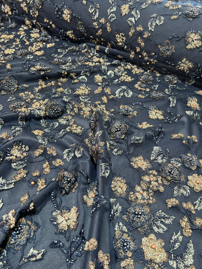 TELA BORDADA "MIDNIGHT GOLD"