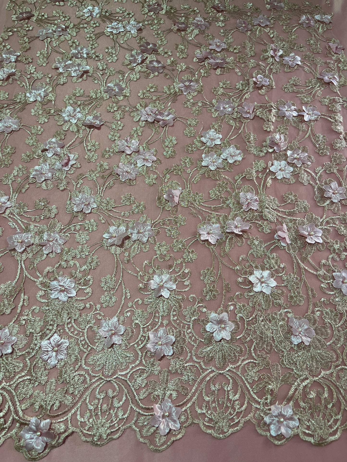 TUL BORDADO FLOR DE PERLA
