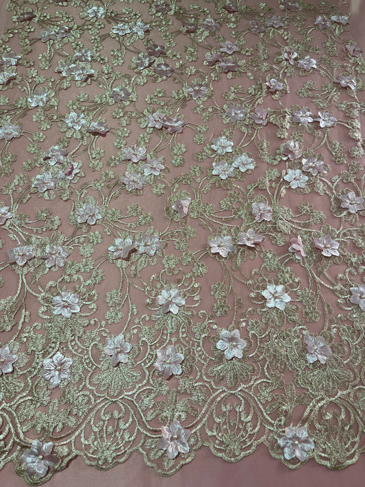 TUL BORDADO FLOR DE PERLA