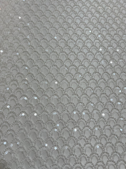 TUL BORDADO ONDAS CON LENTEJUELA