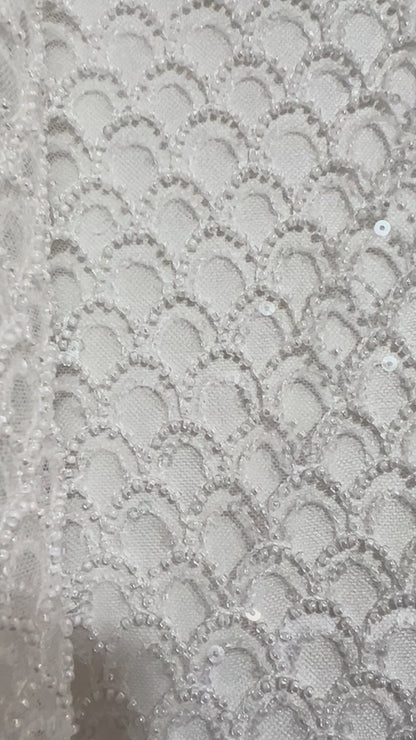 TUL BORDADO ONDAS CON LENTEJUELA