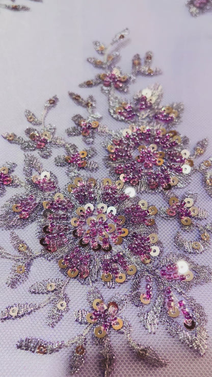 TUL BORDADO CORONA FLORAL