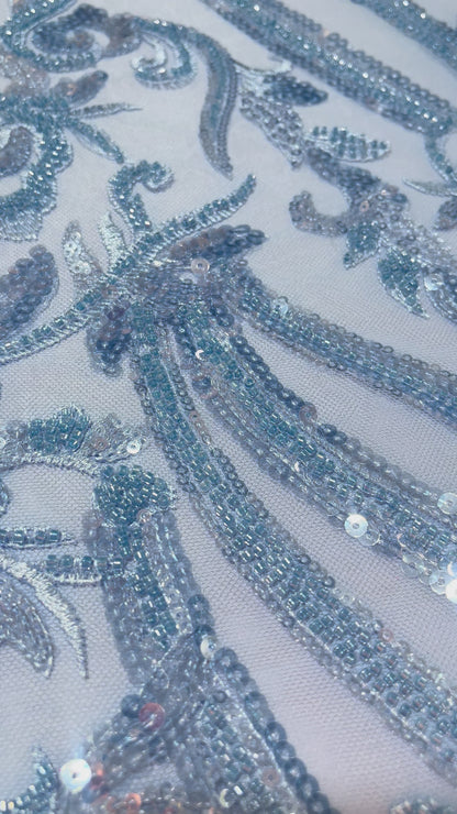 TUL BORDADO AZUL CIELO IMPERIAL